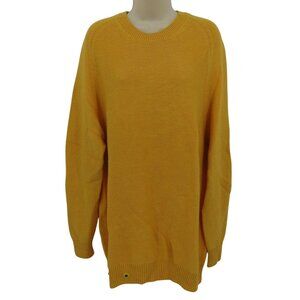Sheep Inc Women Extra Large Mustard Yellow Knitted Crewneck Merino Wool Sweater